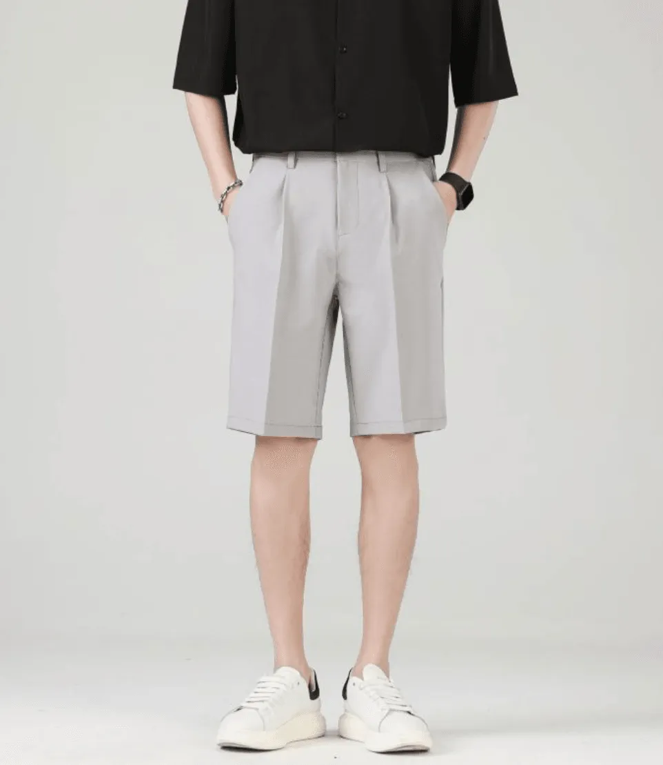 🔥 Fashion Summer Ice Silk Suit Shorts for Men – Cool & Stylish