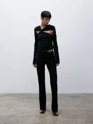 09 Sleek Belted Pant | Black