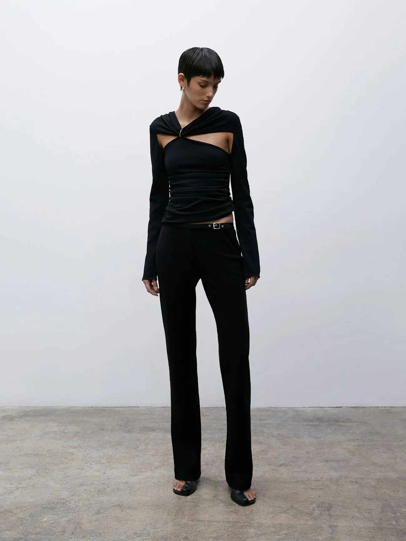 09 Sleek Belted Pant | Black