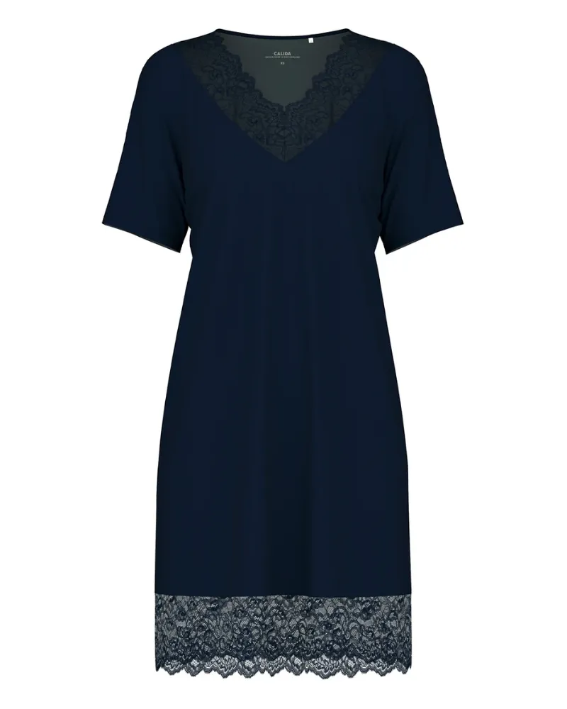 31458 #339 Navy Elegant Dreams Lace Modal Nightshirt