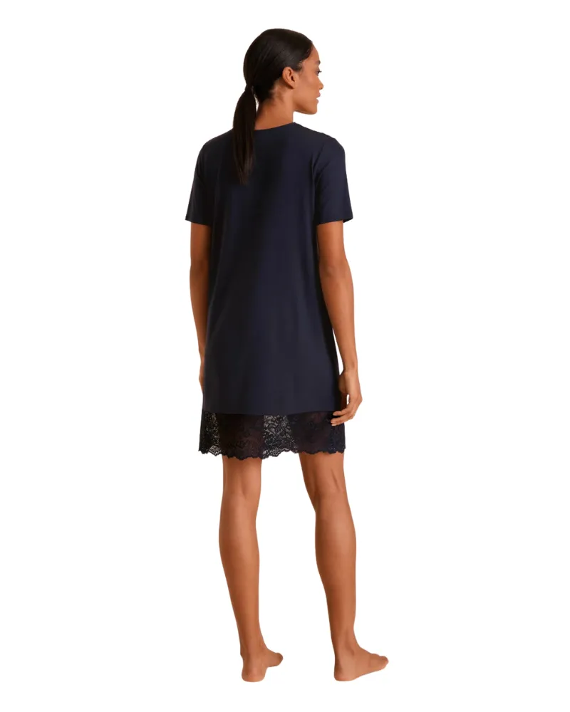 31458 #339 Navy Elegant Dreams Lace Modal Nightshirt