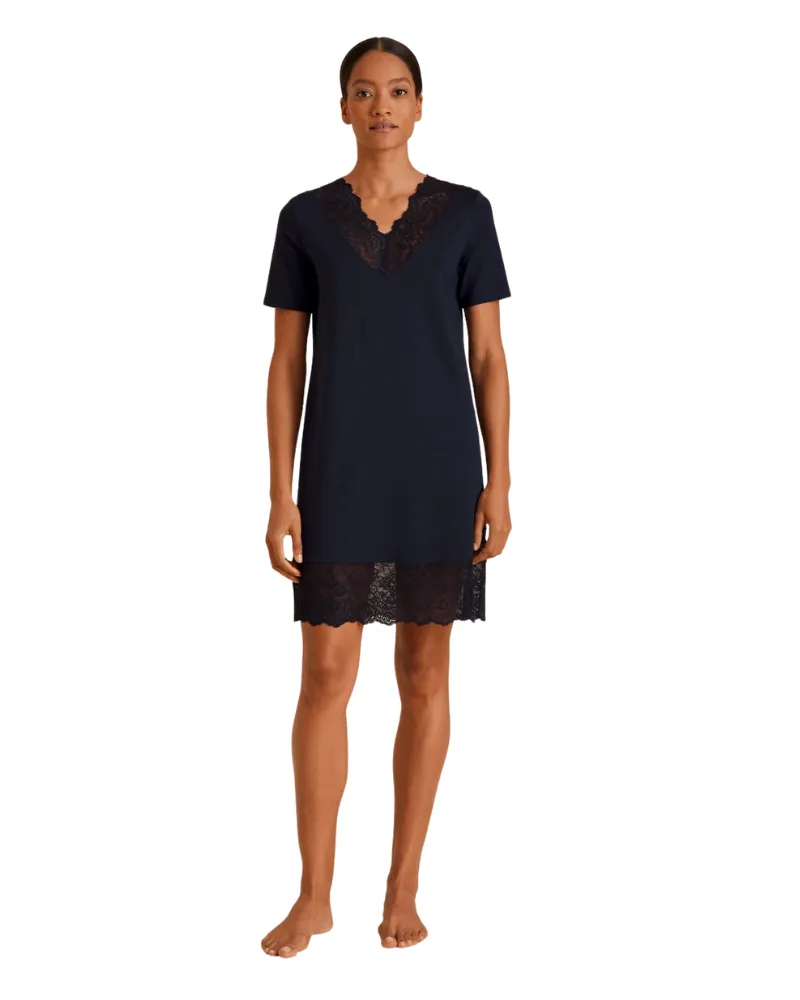 31458 #339 Navy Elegant Dreams Lace Modal Nightshirt