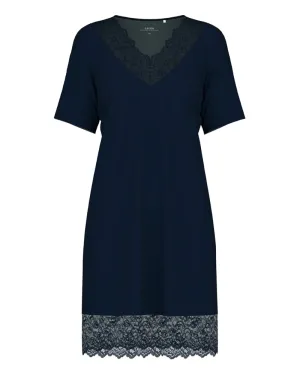 31458 #339 Navy Elegant Dreams Lace Modal Nightshirt