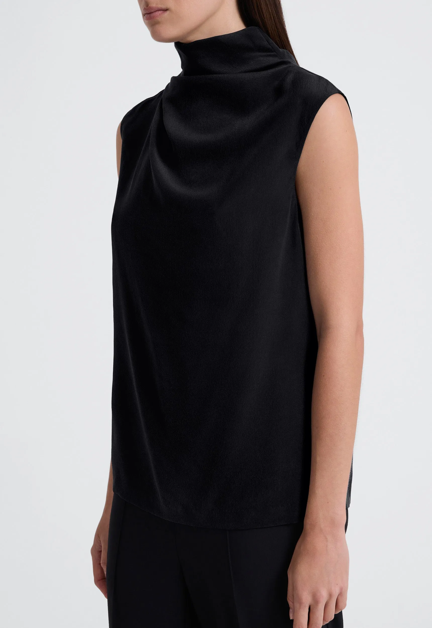 Abel Silk Top - Black