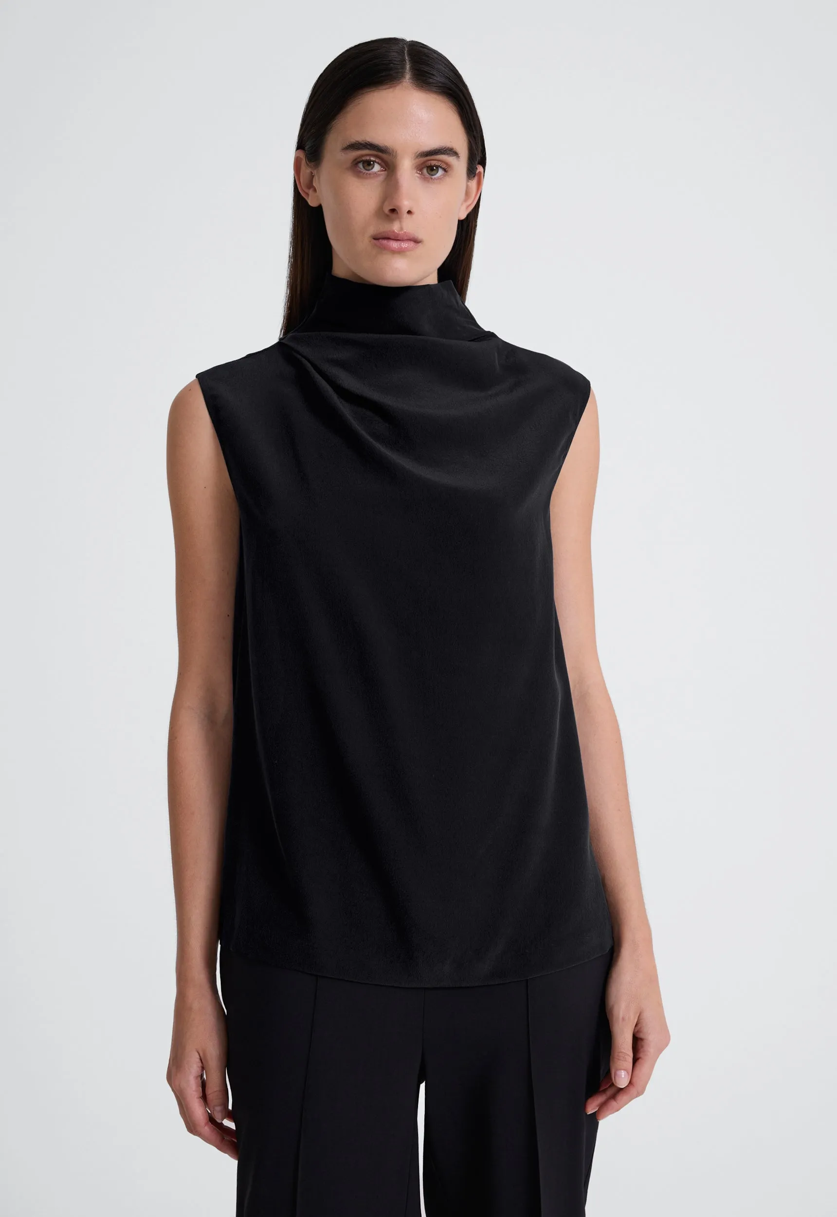 Abel Silk Top - Black