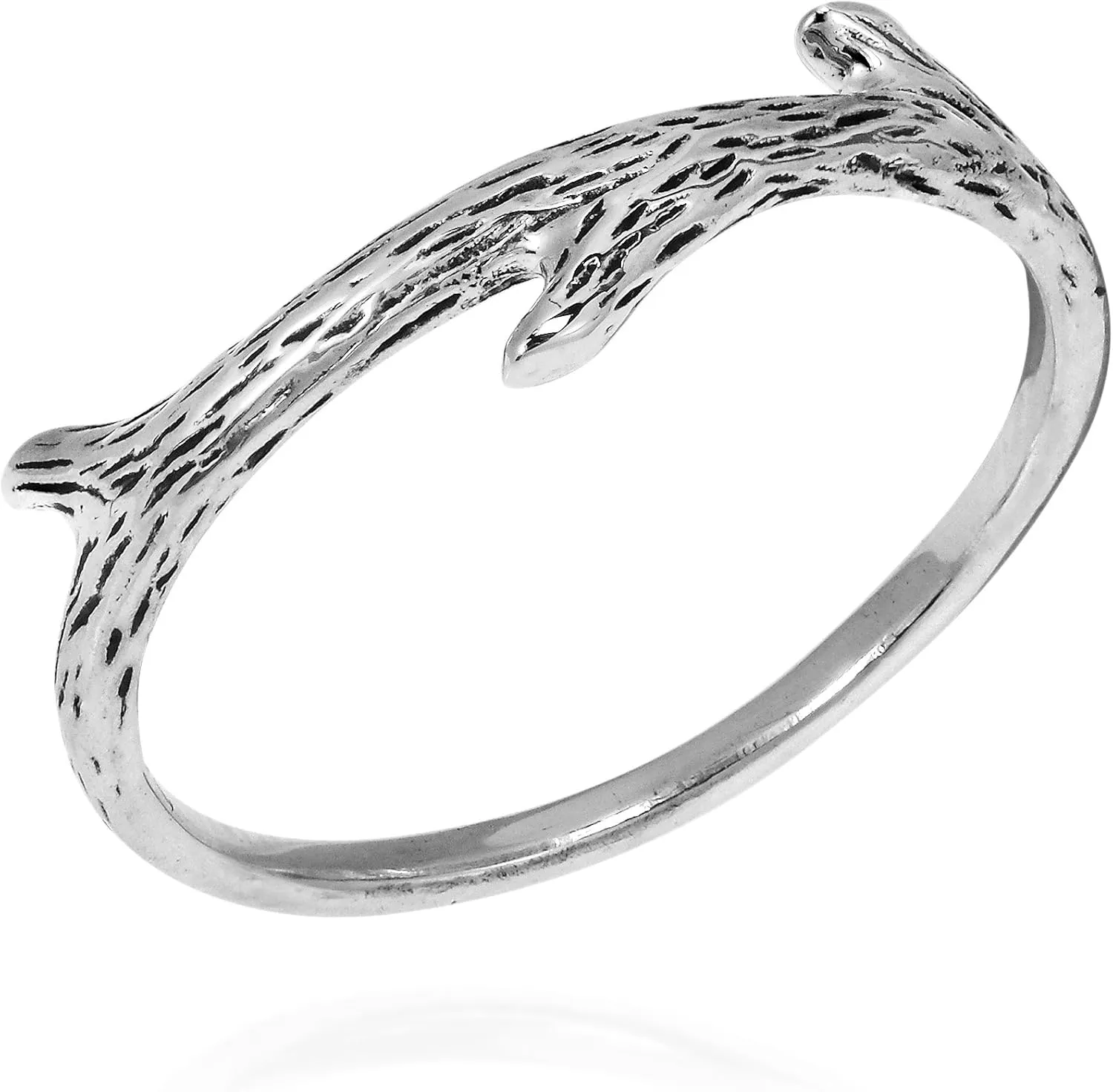AeraVida Everyday Nature's Tree Branch Sterling Silver Ring | Delicate Women's Wedding Bands | Chic Comfort Fit Fashion Statement | Sizes 6-11