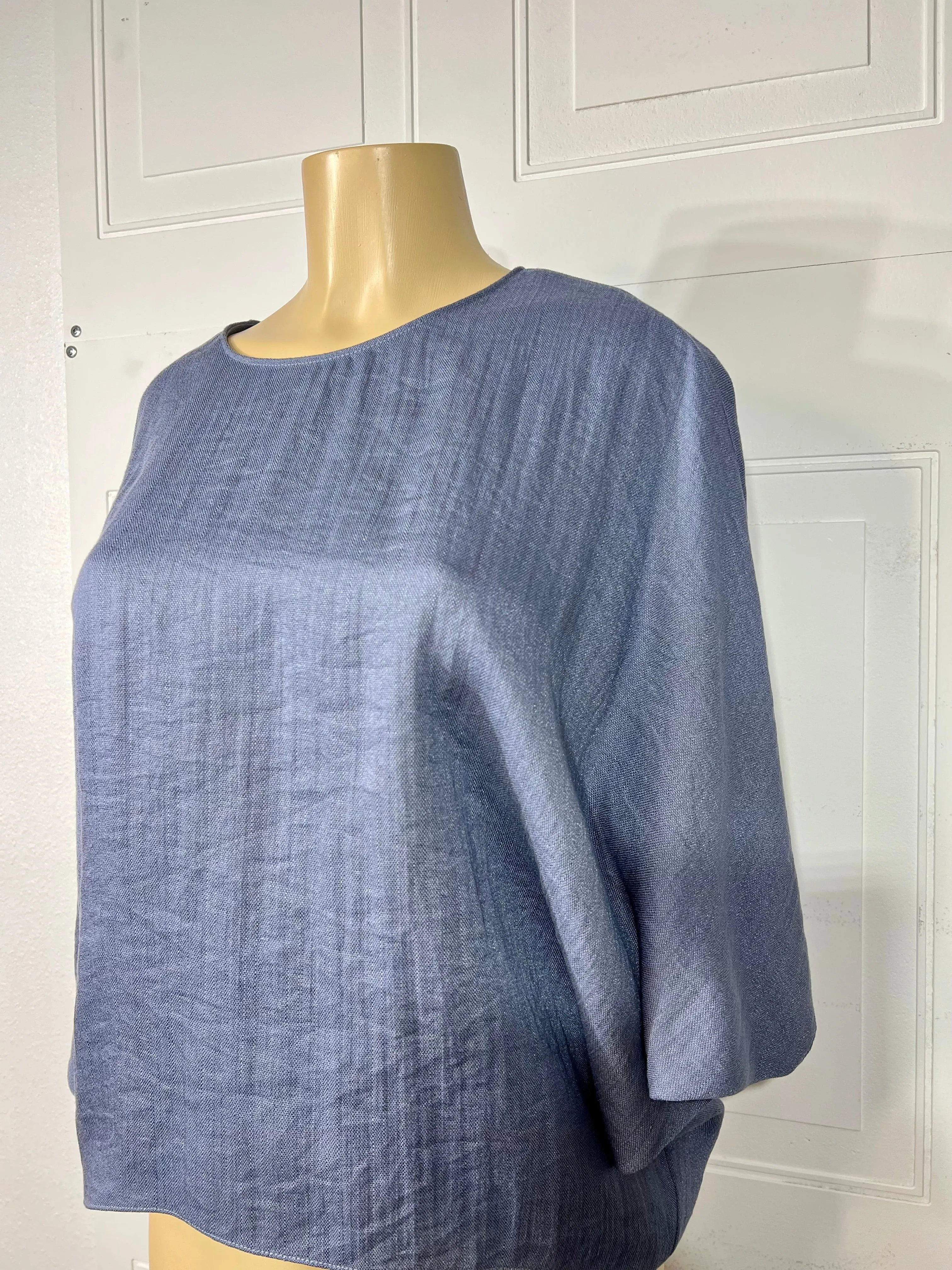 Aliss Round Neck Linen Blend Top