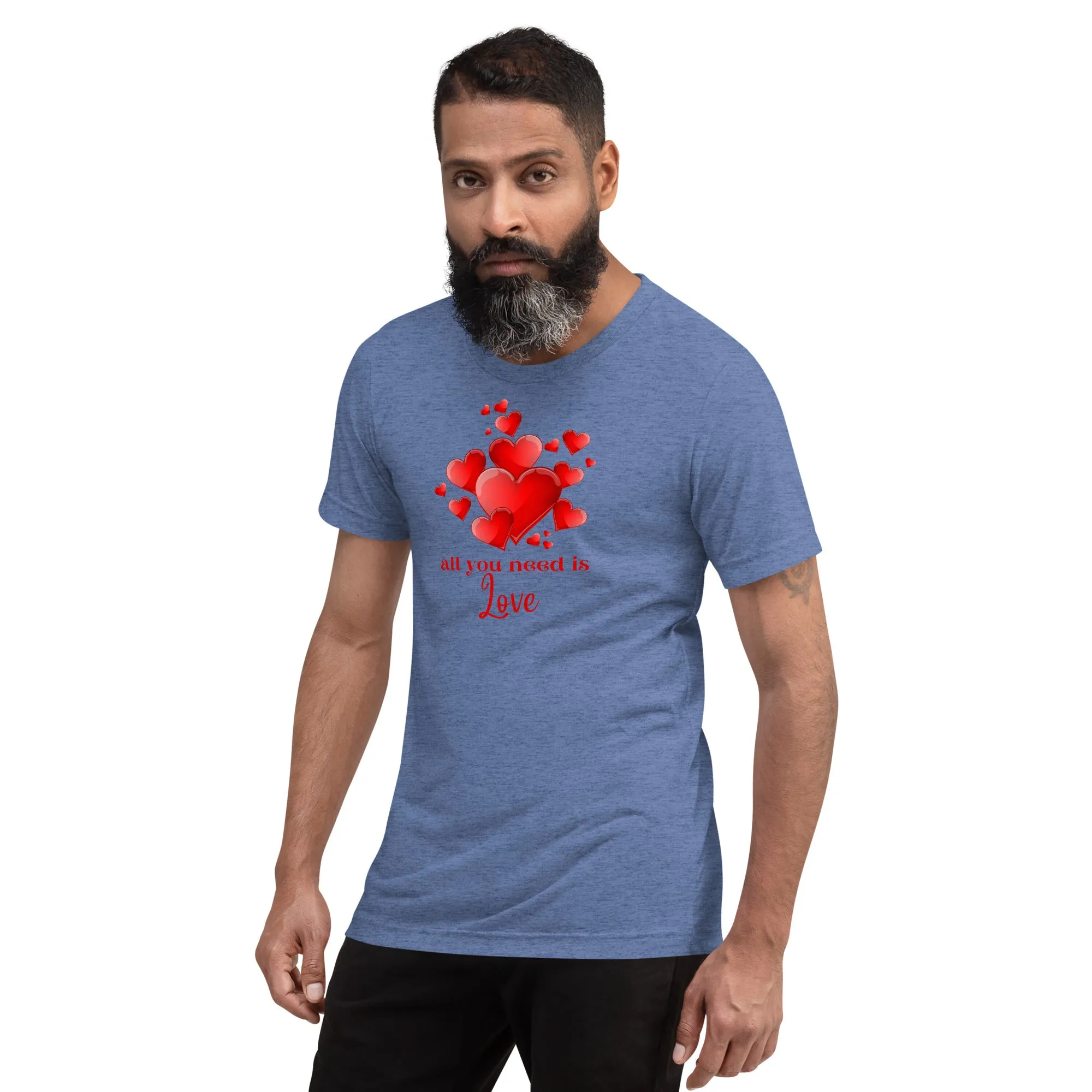 All You Need is Love - Short sleeve t-shirt, hearts, soft t-shirt, comfy t-shirt