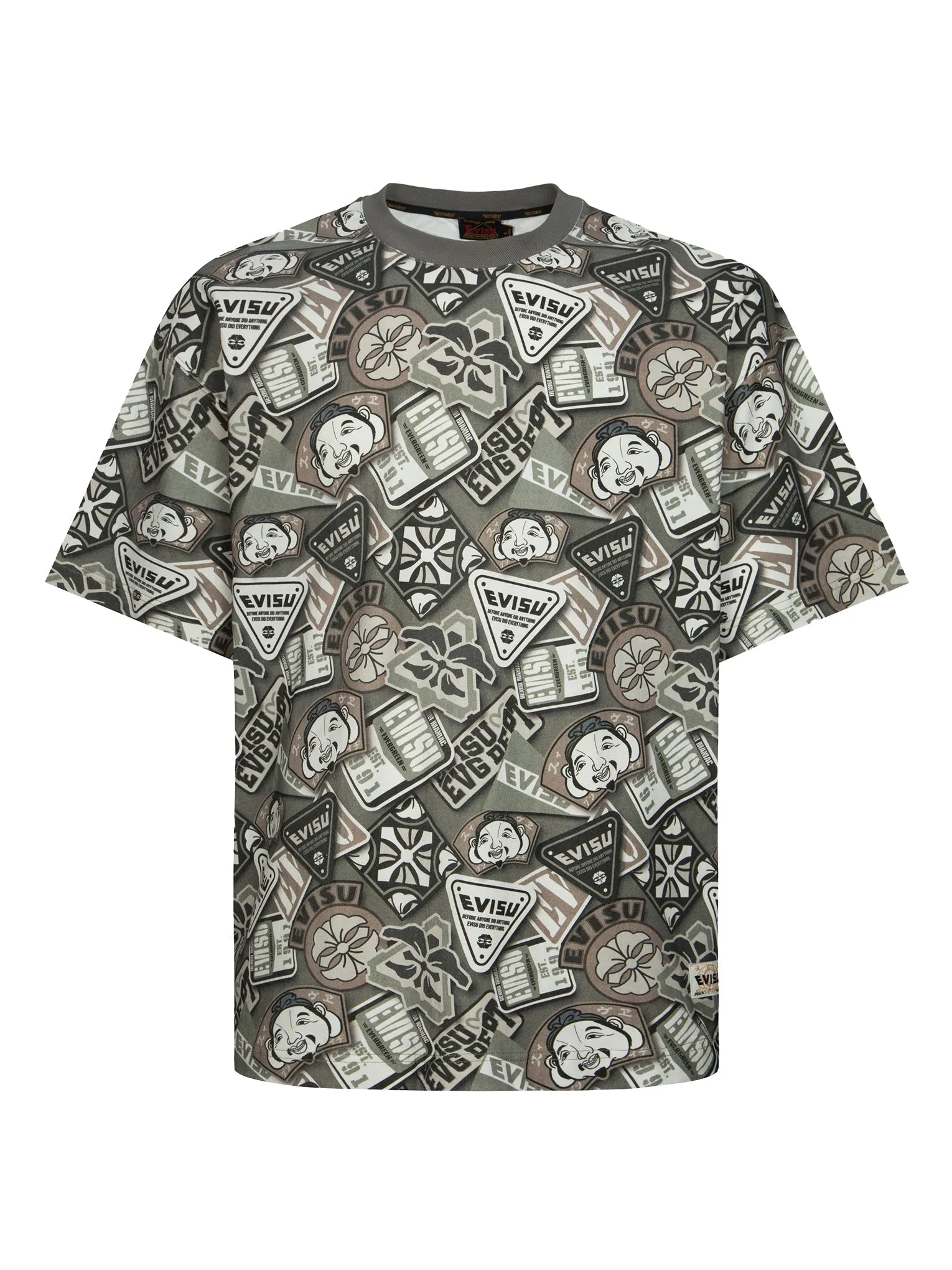 Allover Bagde Print Loose Fit T-shirt