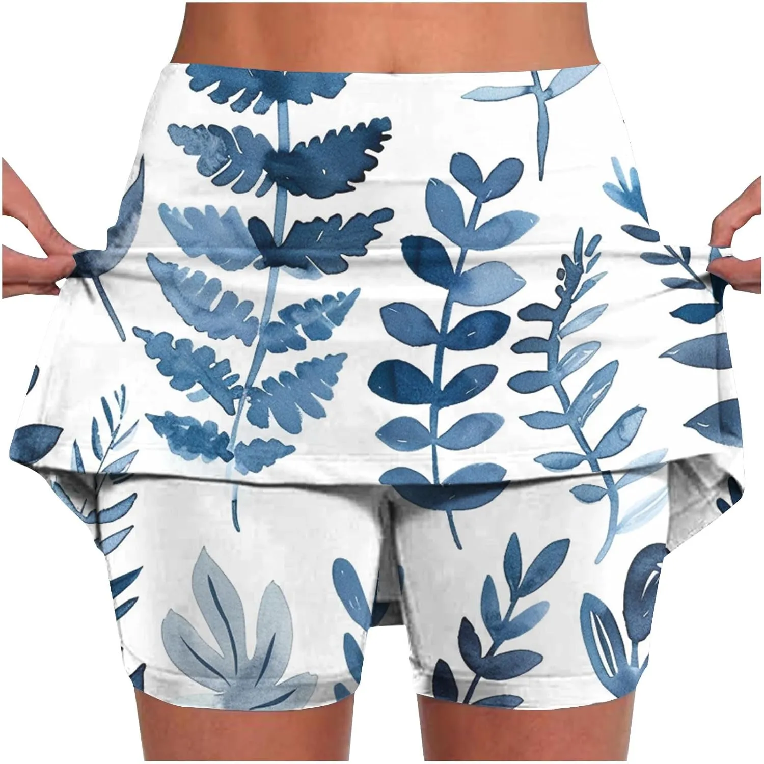 Athletic Skirt Built in Short Womens Floral Print Golf Tennis Skorts High Waisted Tummy Control Knee Length Skort