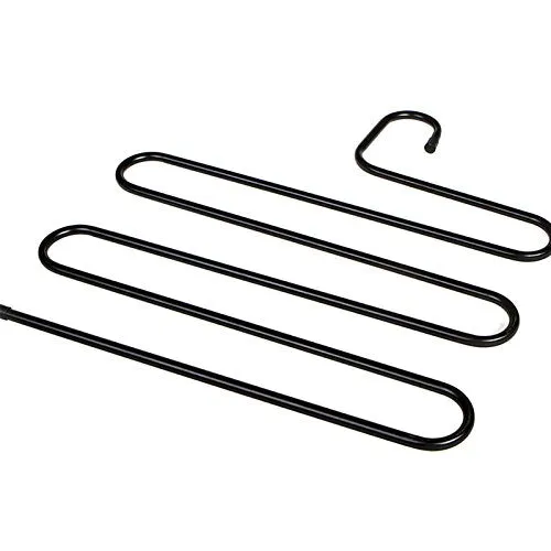 Auntwhale S-shape Multi-Purpose Stainless Steel Magic 5 Layer Pants Hangers Closet Hangers Space Saver Storage Rack for Hanging Jeans Scarf Tie