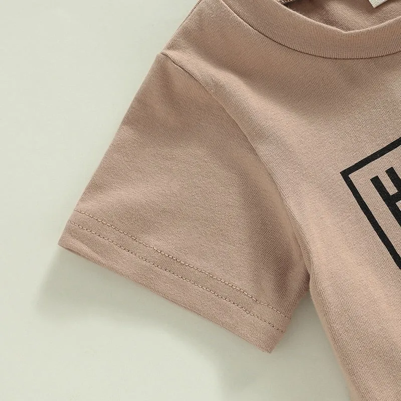 Baby Boy Casual Letter Print T-Shirt and Shorts Set