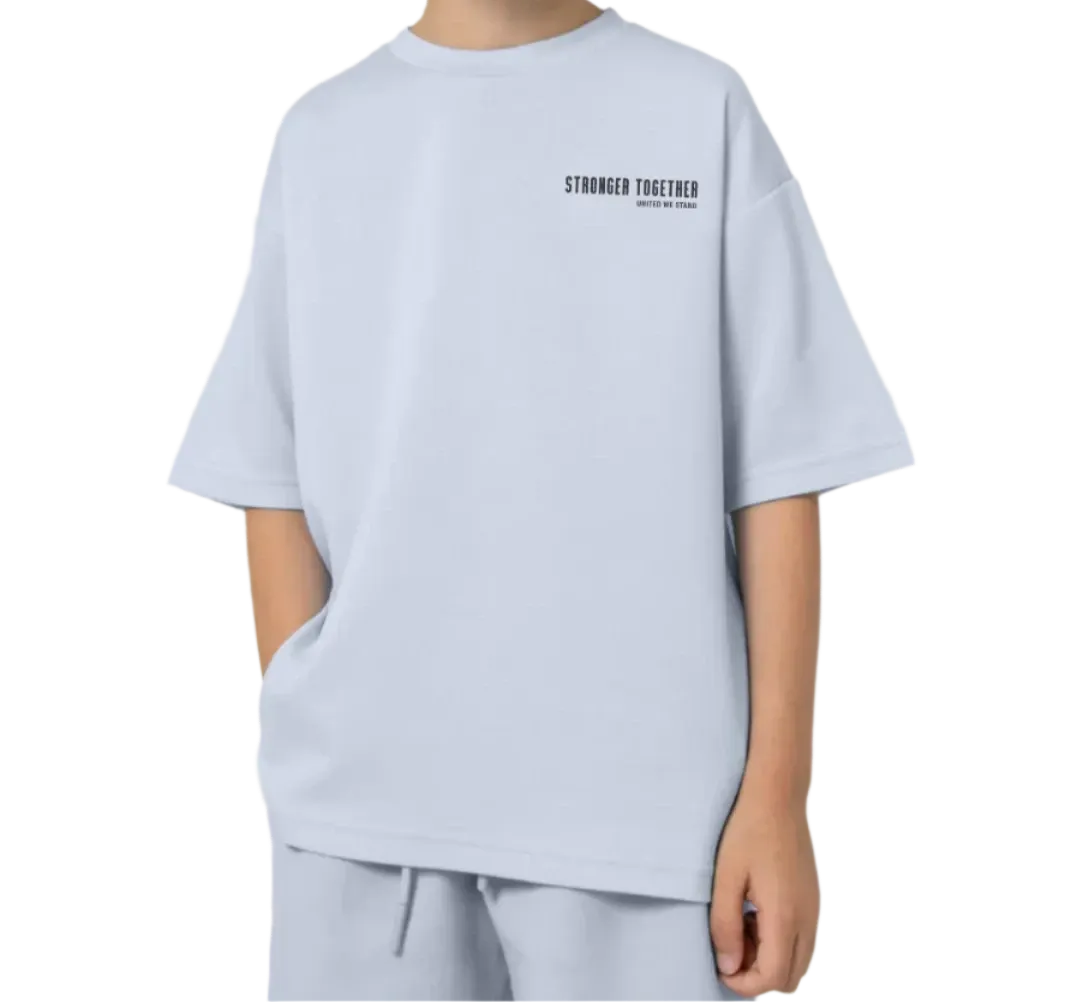 Batta Kids Oversized Soft T-Shirt Silver Blue