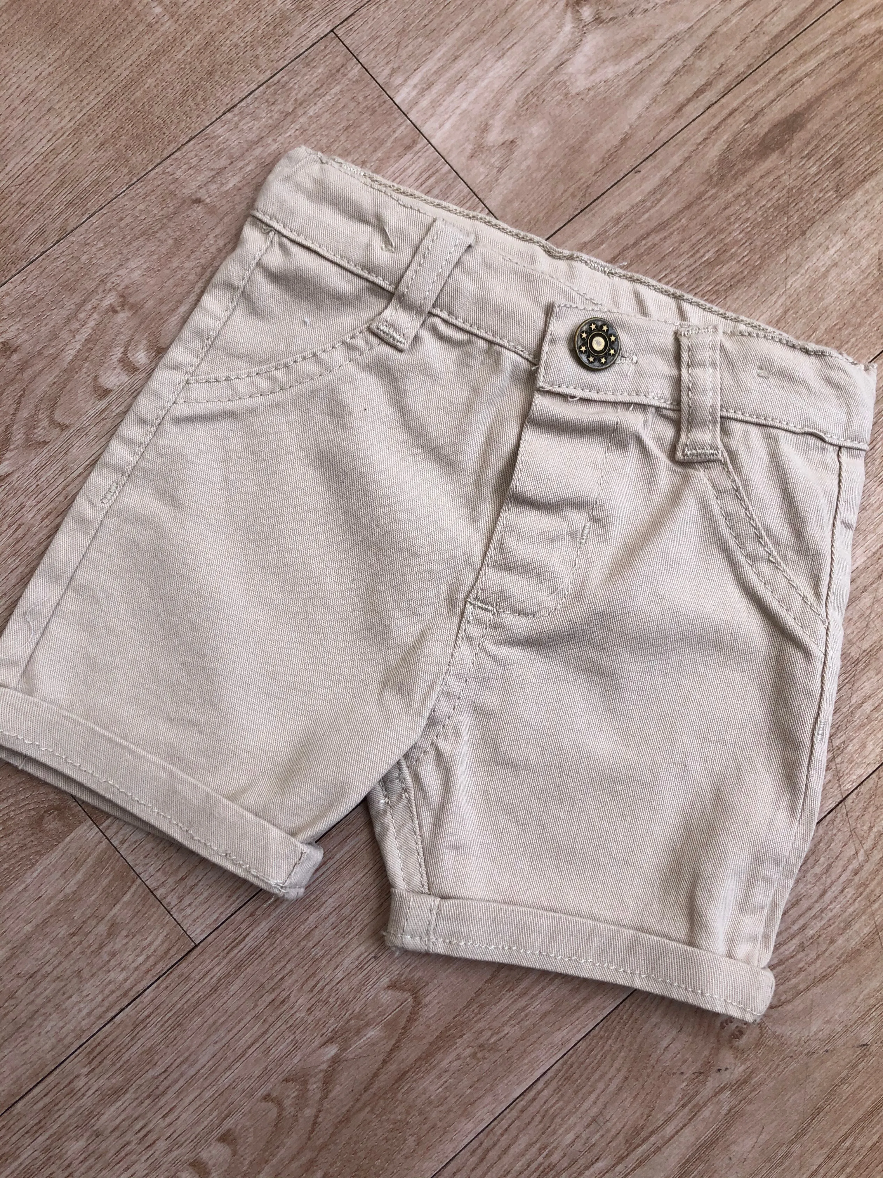 Bebus Boys Stylish Three Piece Teddy Shirt and Beige Shorts Outfit (6-18 months)