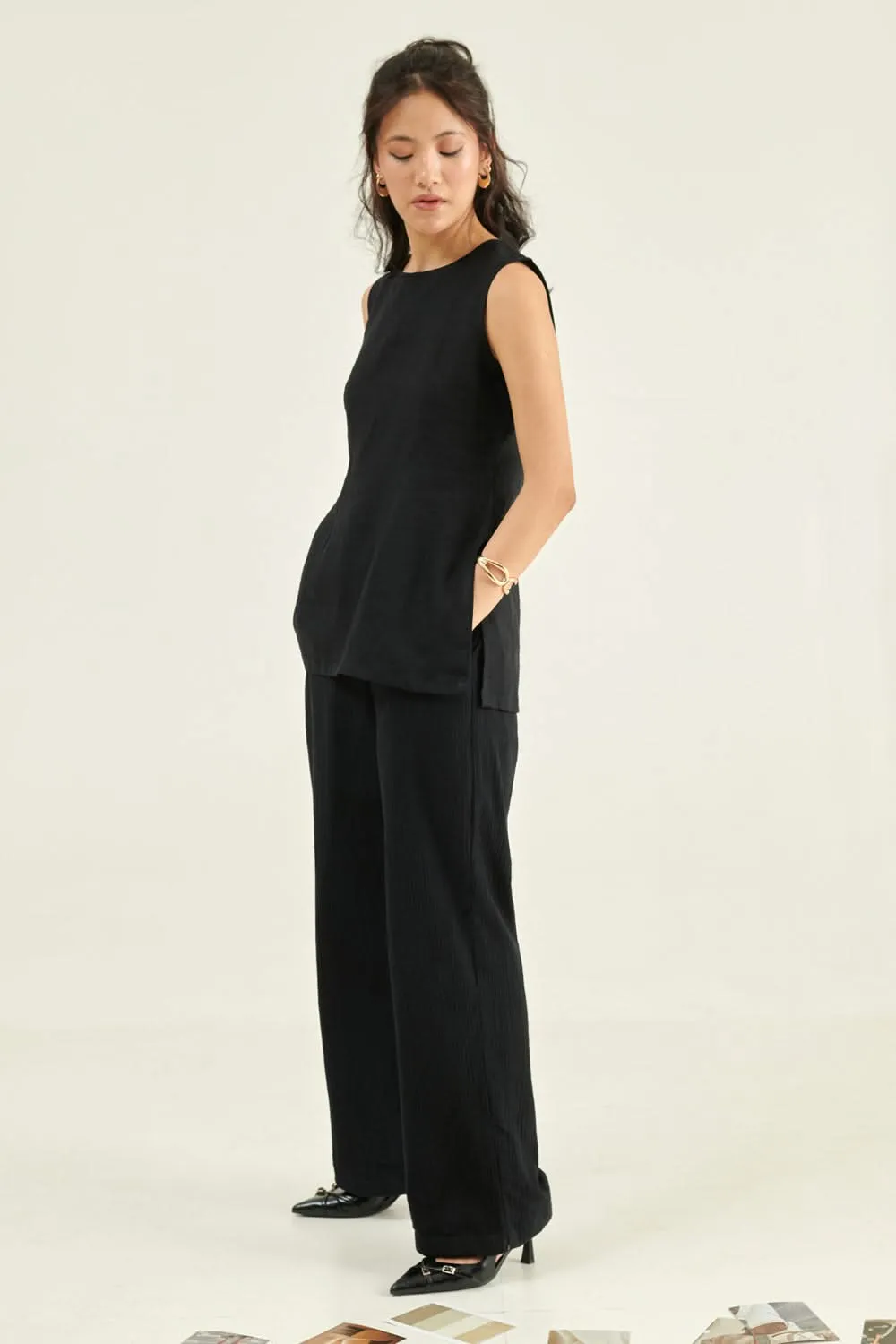 Black Long top and Black Pant Set