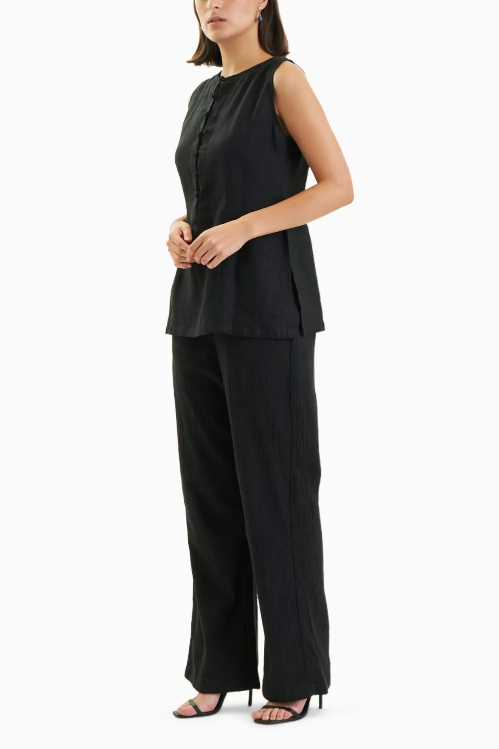 Black Long top and Black Pant Set
