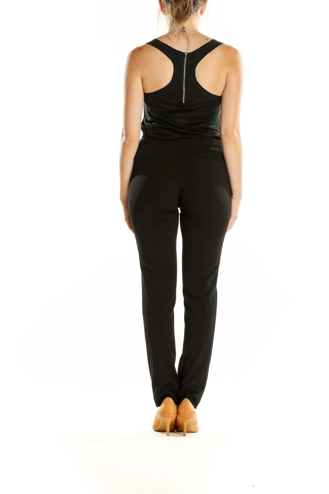 Black Sleek Straight-Leg Pants