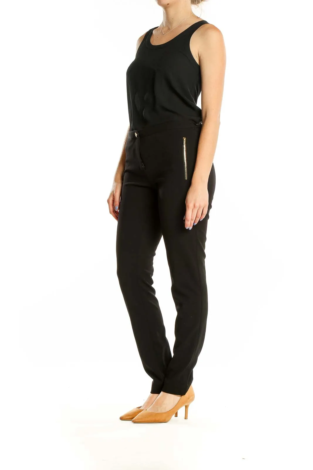 Black Sleek Straight-Leg Pants