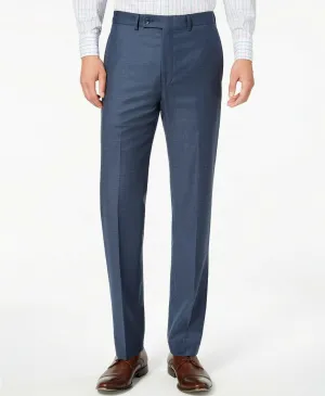 Calvin Klein Men's Slim Fit Wool Blend Stretch Dress Pants Blue Neat 36x30