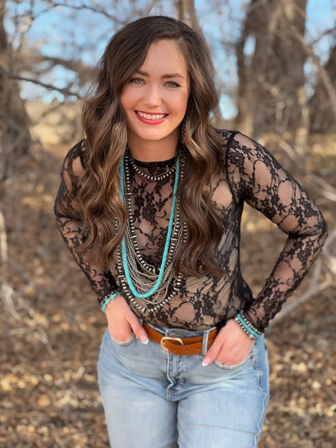 Carlie Black Lace Top