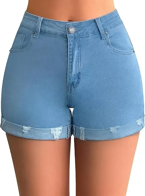 Casual Summer Sexy Distressed Butt Lifting Jean Shorts