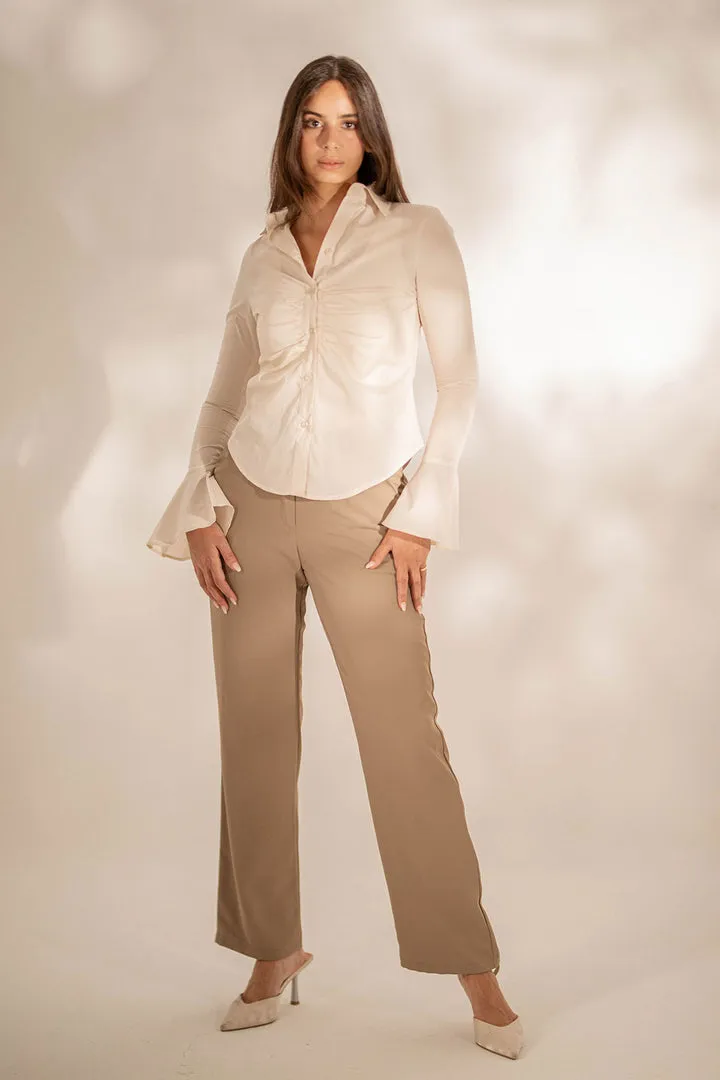 Coffe Modern Fit Pants