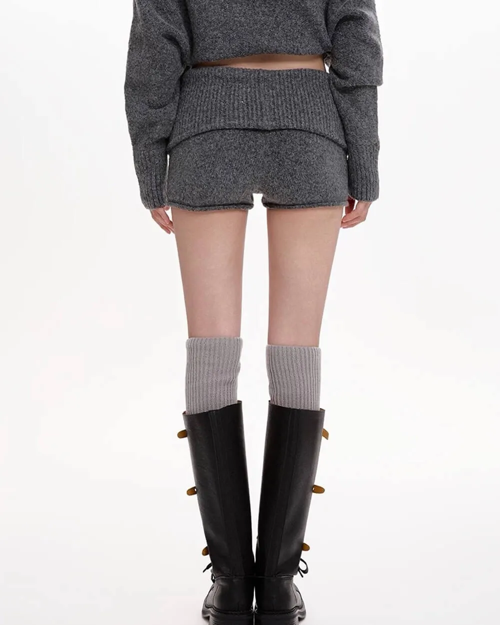 Cozy Days Knitted Mini Shorts