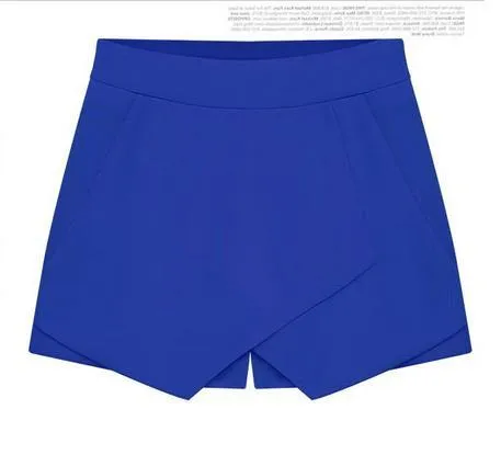 Cross Over High Waist Pure Color Shorts