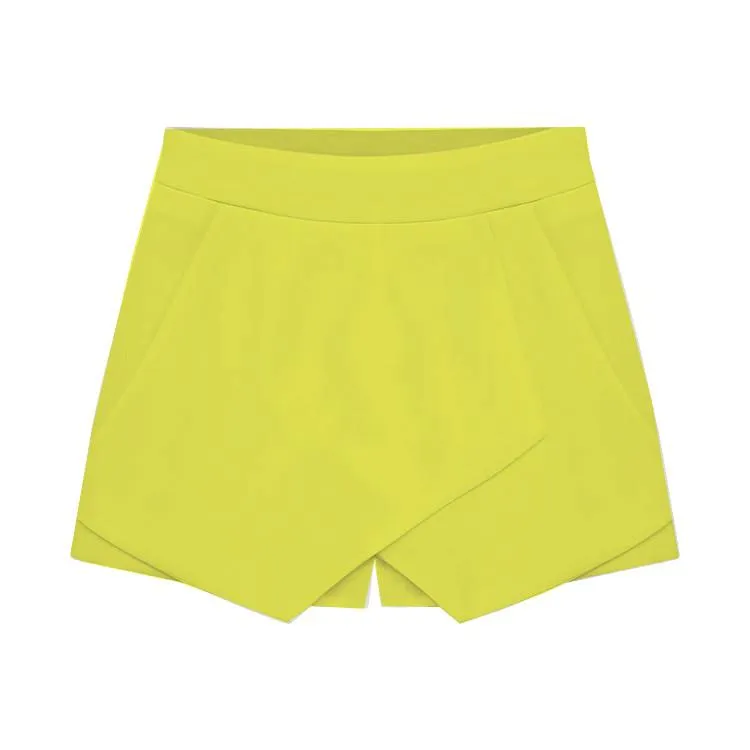 Cross Over High Waist Pure Color Shorts