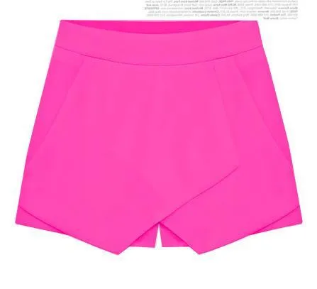 Cross Over High Waist Pure Color Shorts