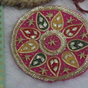 Delicate Pink Handwork Gota & Multicolor Drop Embroidery Patch