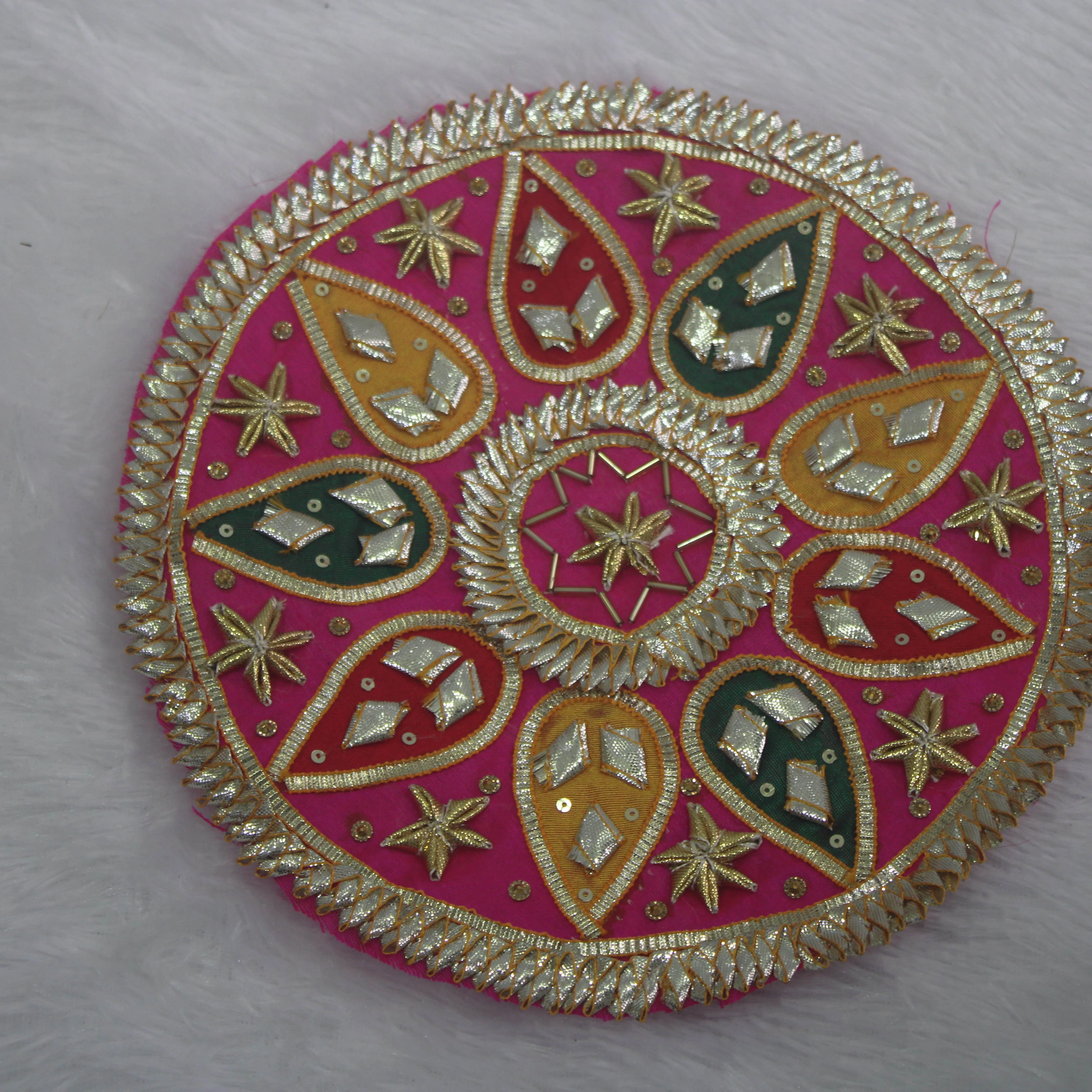Delicate Pink Handwork Gota & Multicolor Drop Embroidery Patch