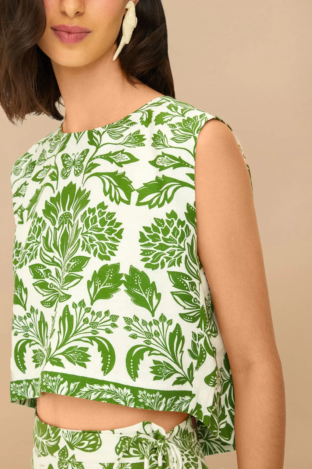Delicate Tapestry Green Blouse