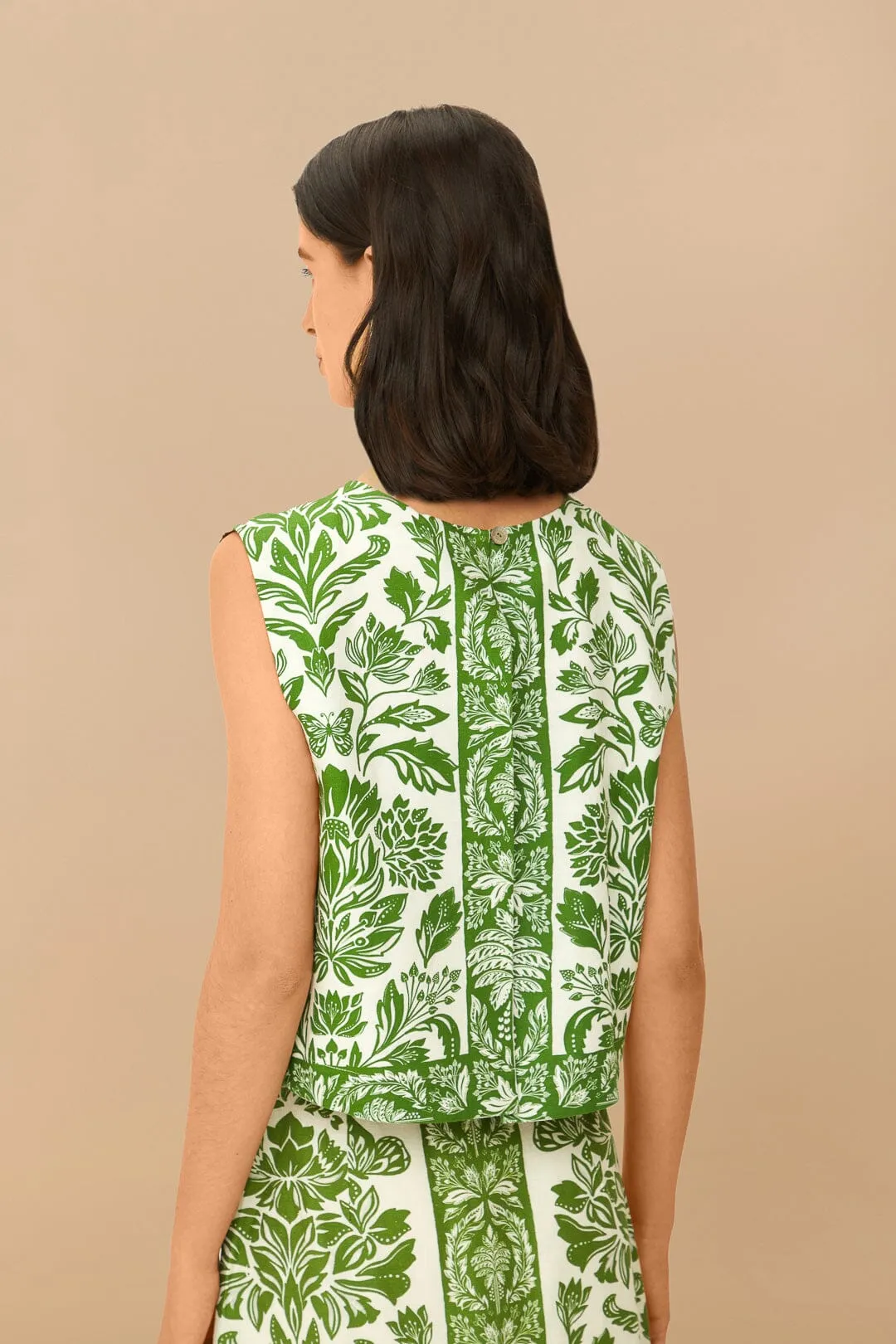 Delicate Tapestry Green Blouse