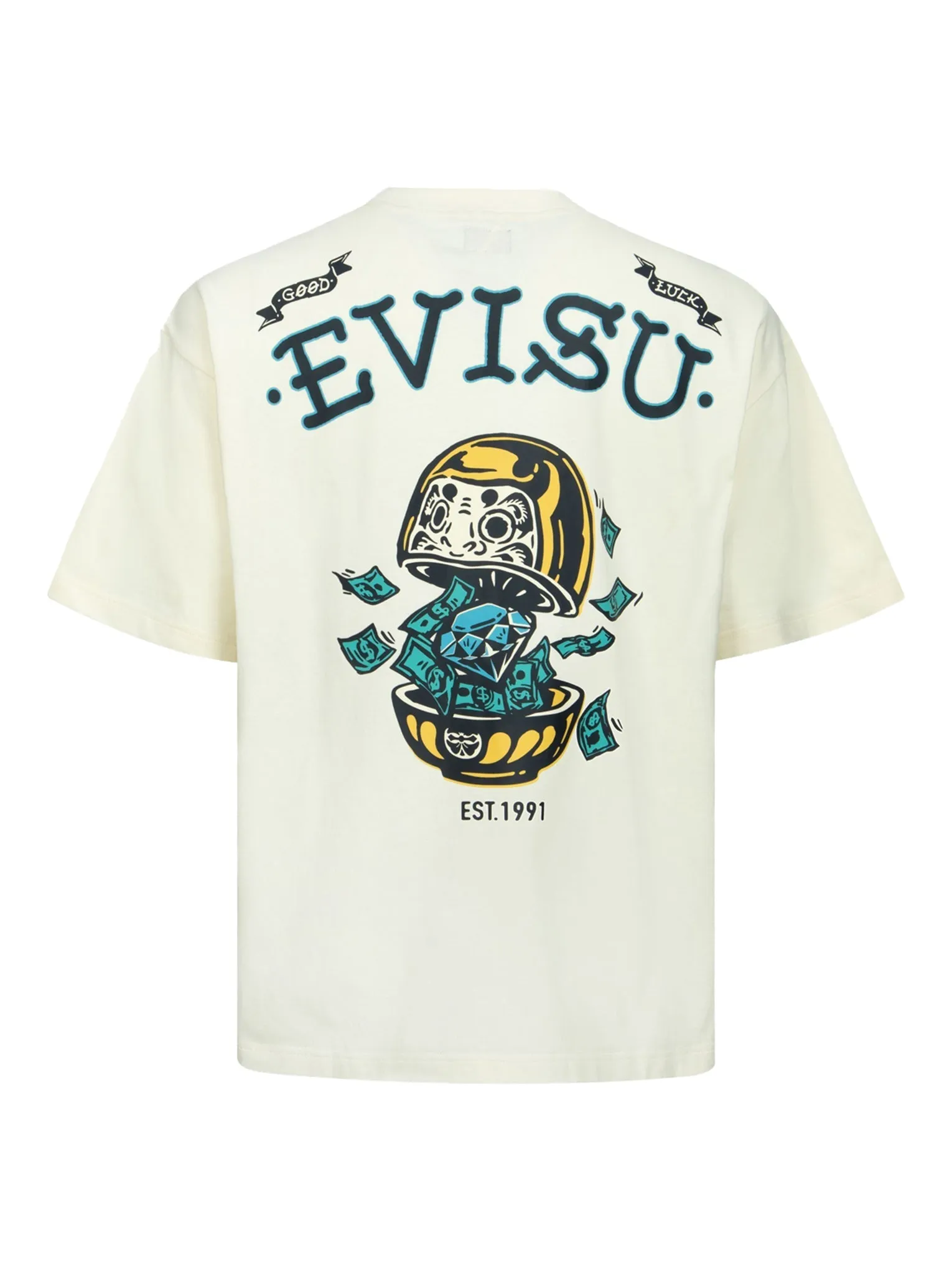 Diamond Daruma Print Loose Fit T-shirt