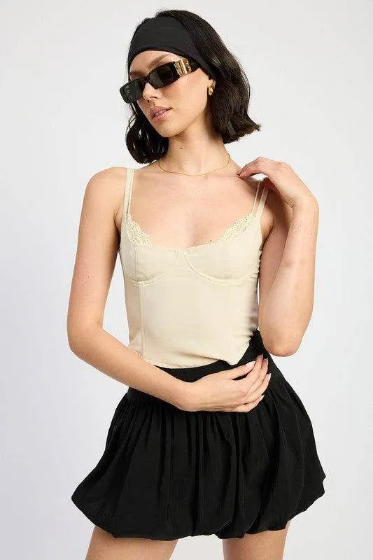 Emory Park Peekaboo Lace Corset Top