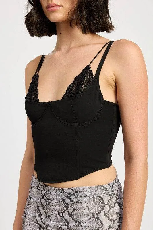 Emory Park Peekaboo Lace Corset Top