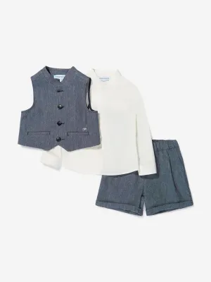 Emporio Armani Baby Boys Cotton And Linen Shorts Set (3 Piece)