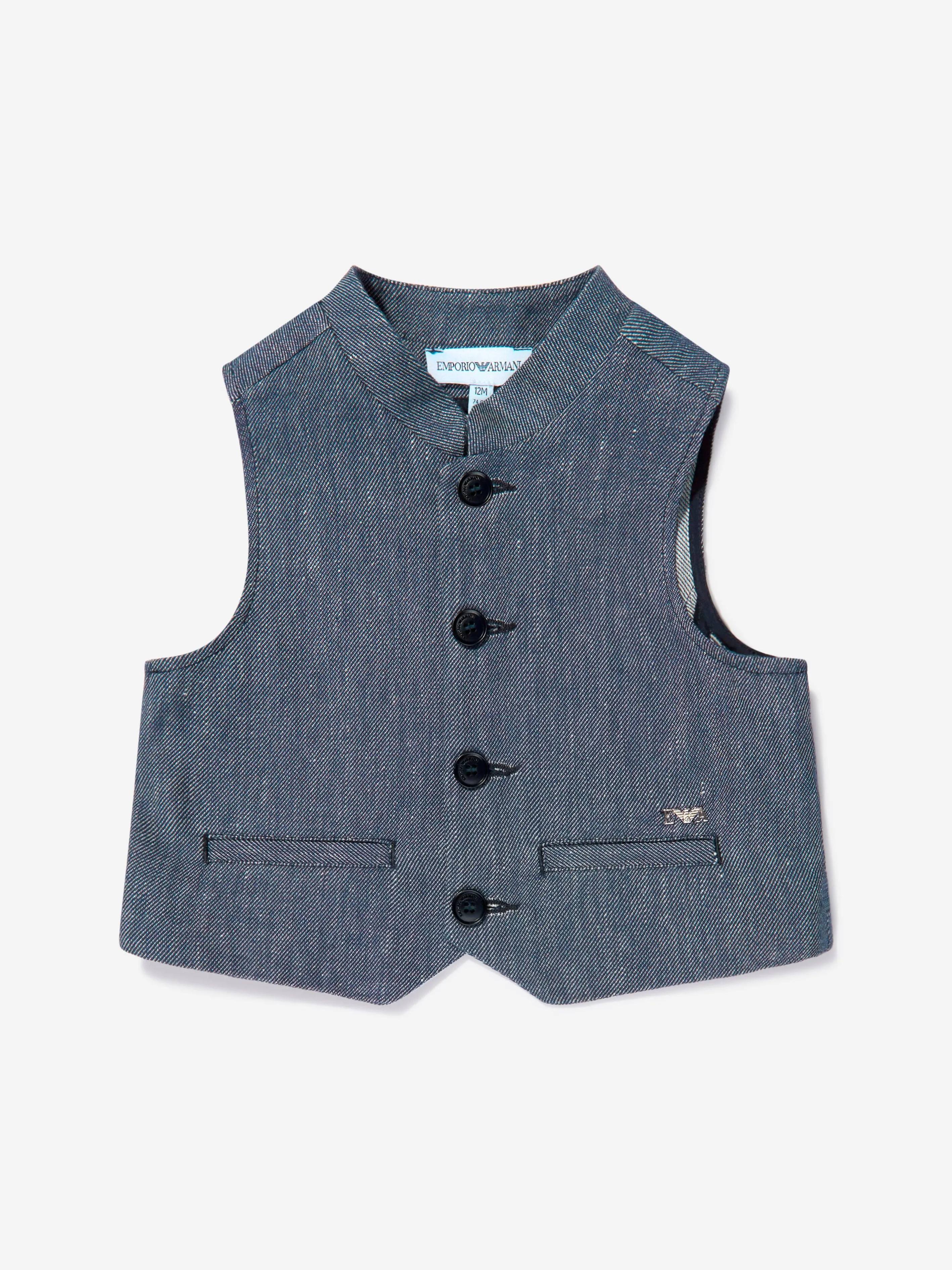 Emporio Armani Baby Boys Cotton And Linen Shorts Set (3 Piece)