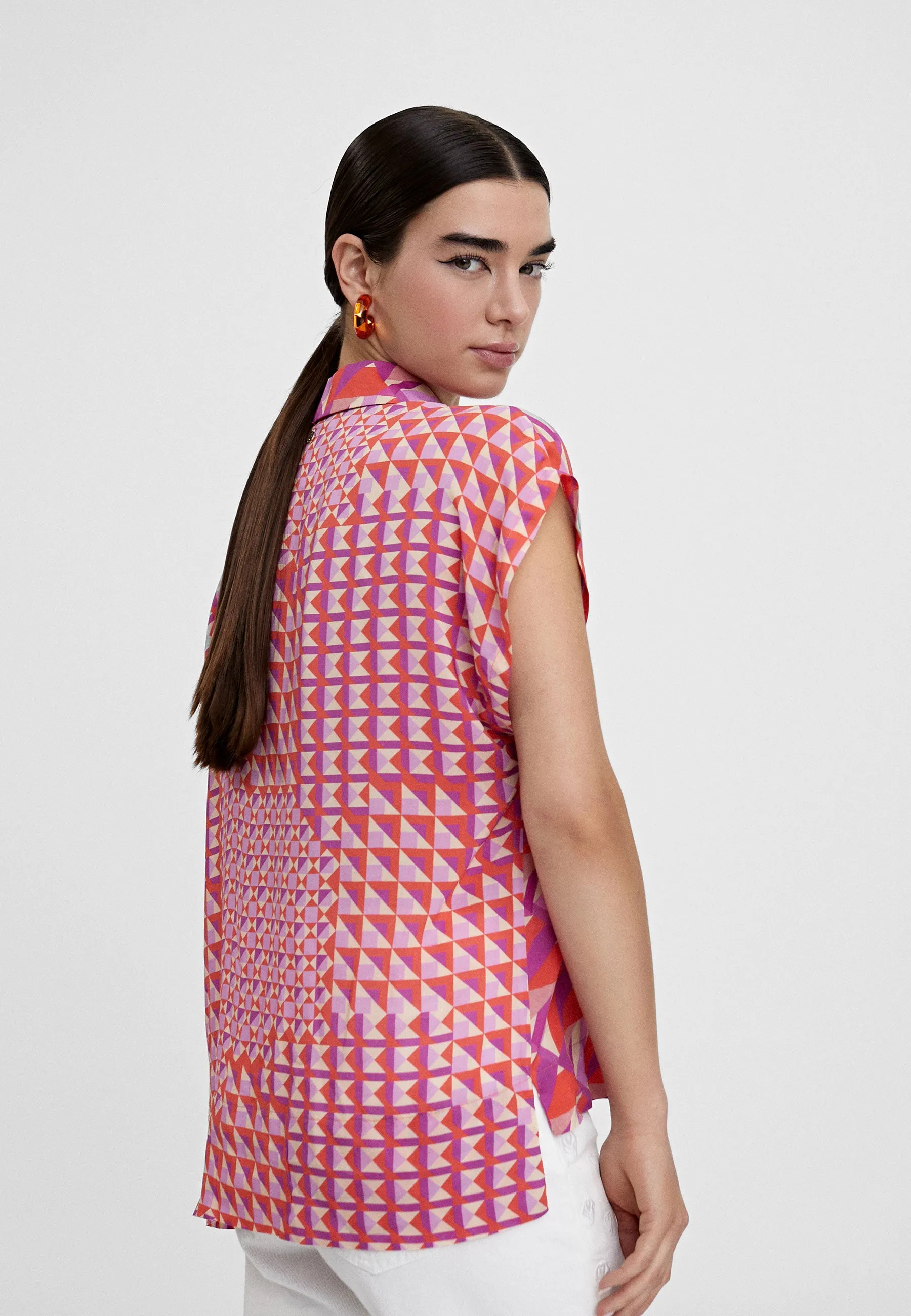 Flowing printed blouse