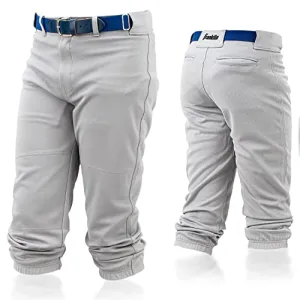 Franklin Sports Youth Baseball   Softball Pants - Knee High Grey Baseball Pants for Kids - Boys   Girls Knicker Style Baseball   Softball Pants with Belt Loop - Grey - Youth Extra Large
