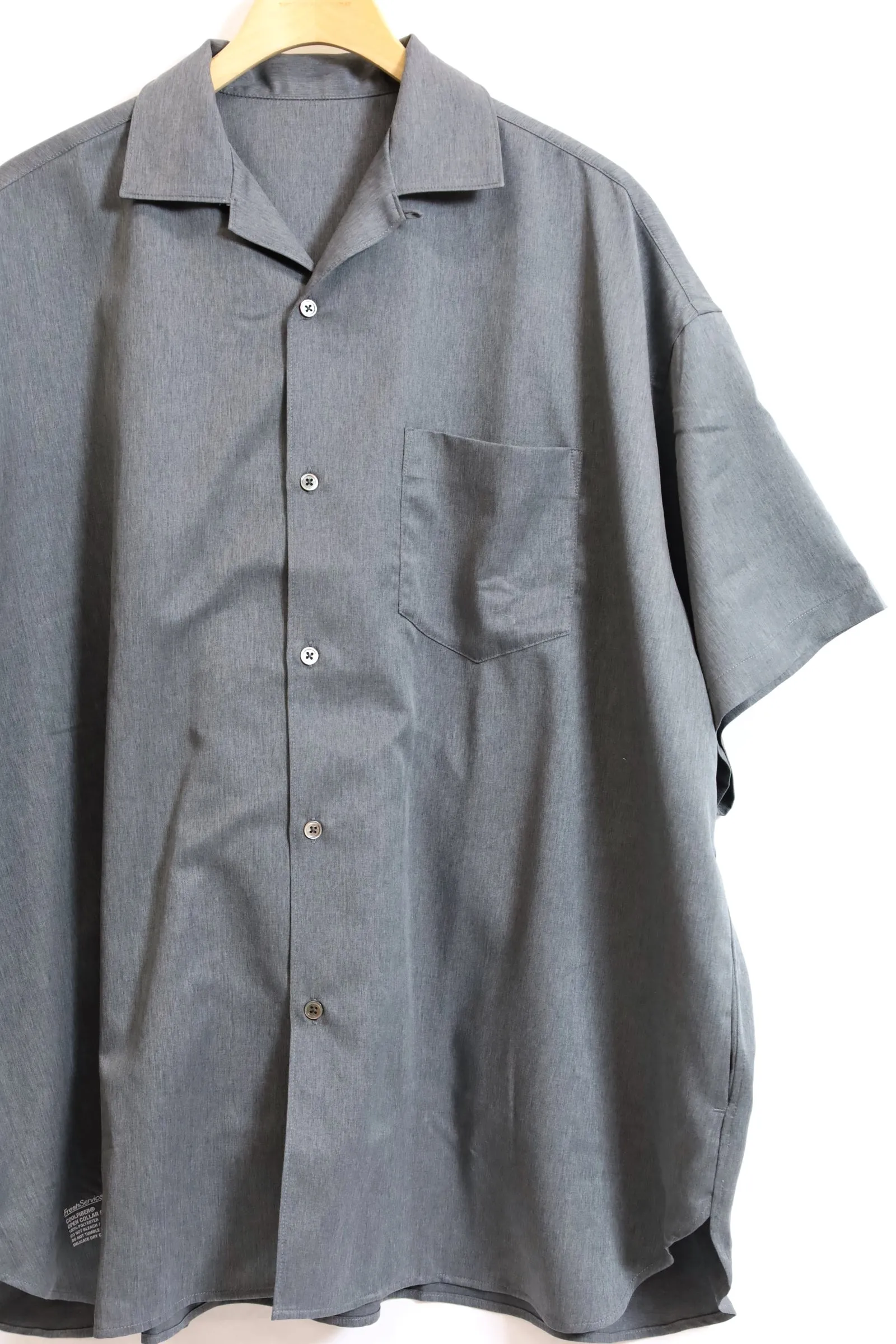 Fresh Service / COOLFIBER OPEN COLLAR S/S SHIRT - H.Gray
