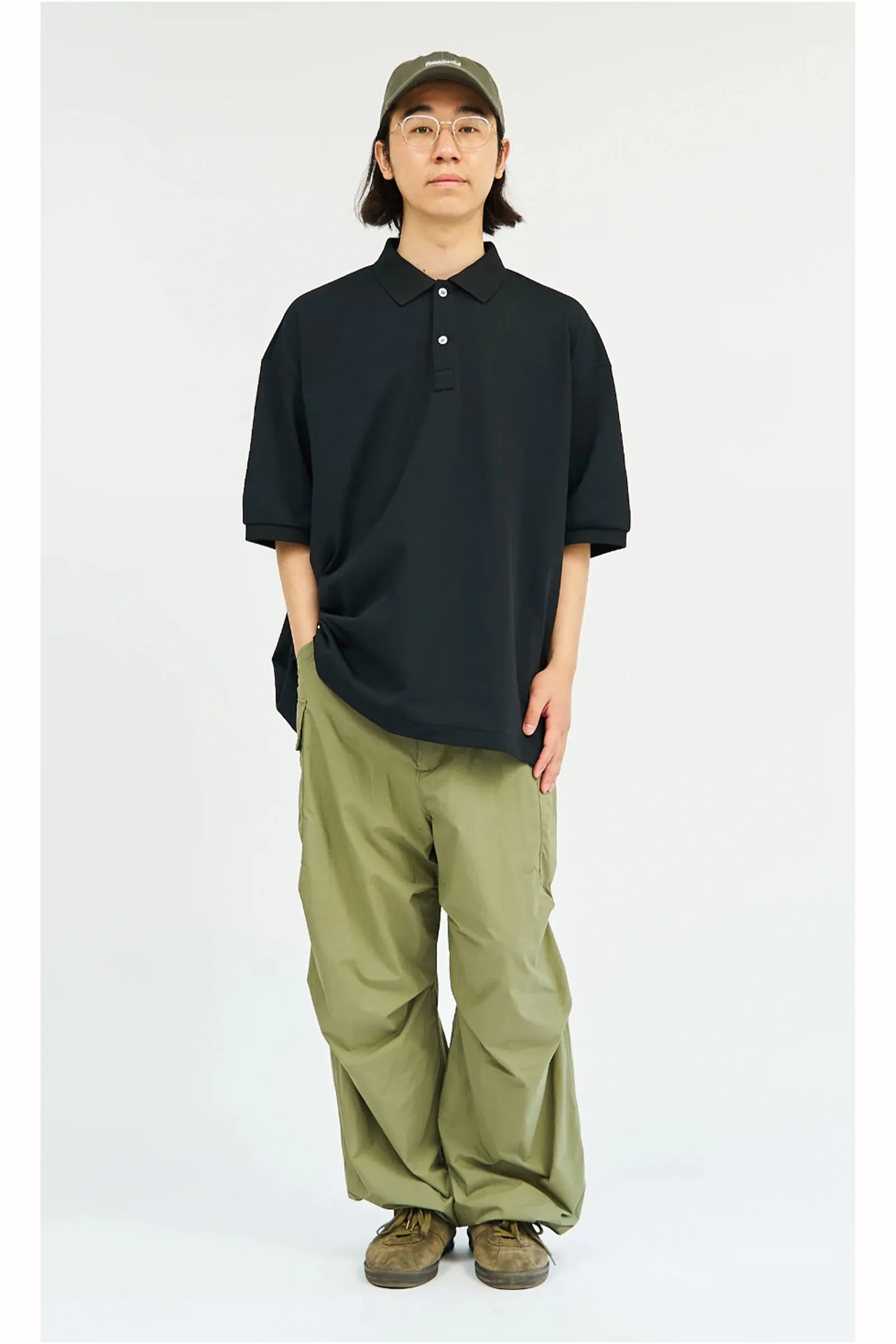 Fresh Service / DRY PIQUE JERSEY S/S POLO - Black
