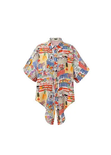 Frnch Exclusive Marche Blanc Print Celiane Shirt