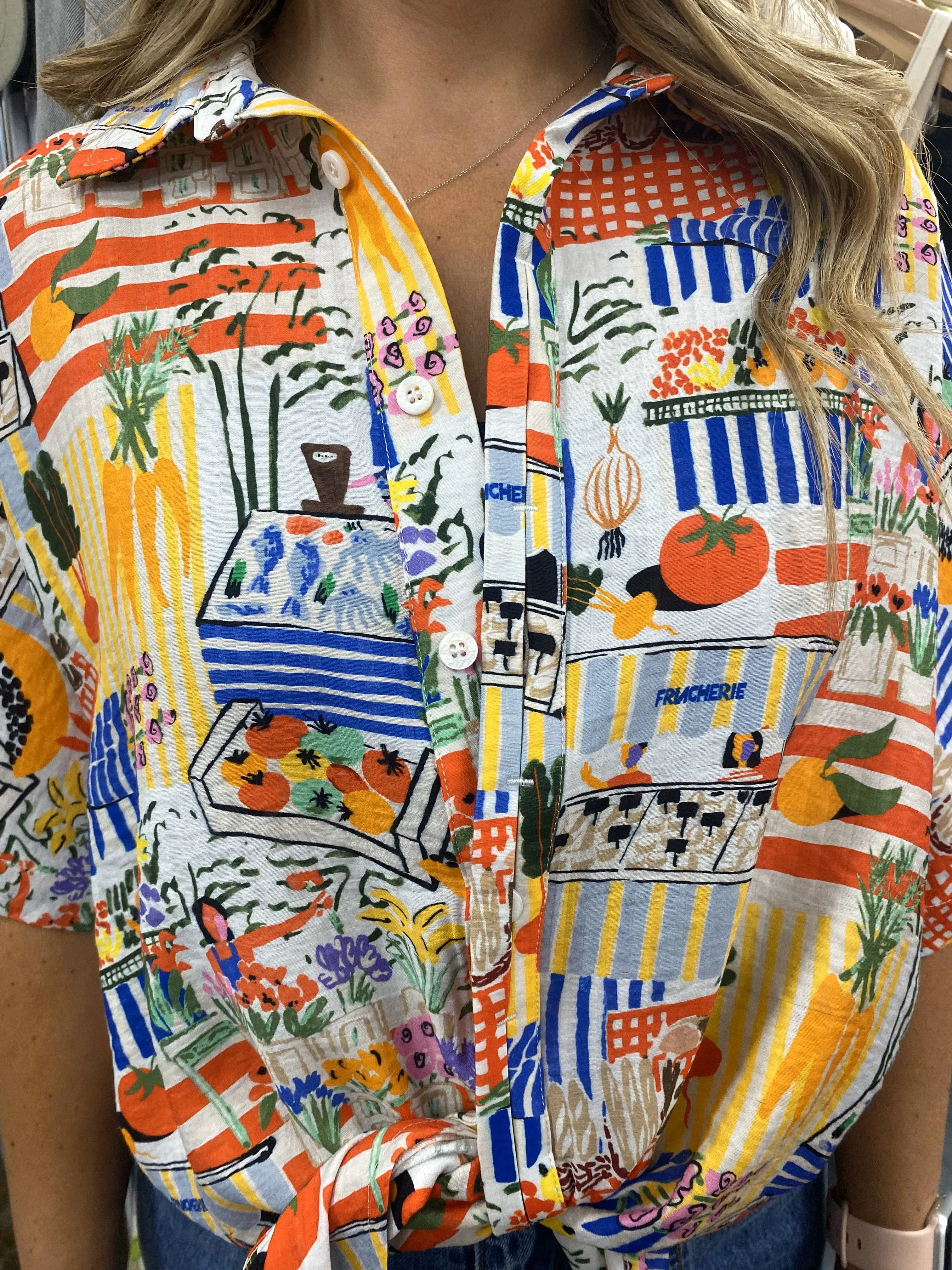 Frnch Exclusive Marche Blanc Print Celiane Shirt