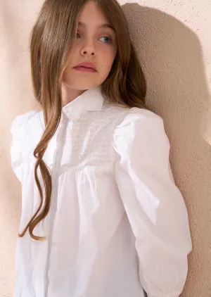 Gabriella White Star Collar Shirt