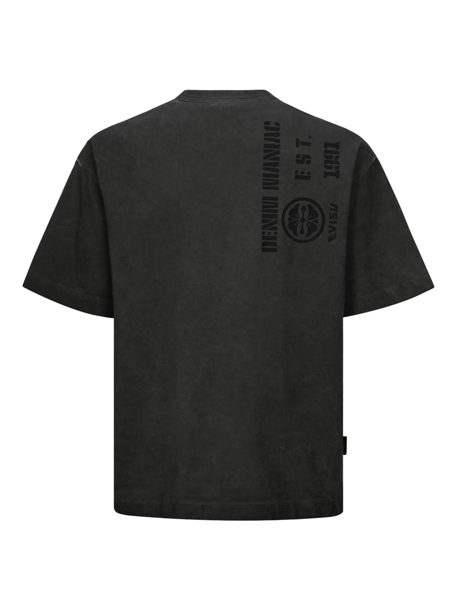 Godhead Embroidery and Kamon Print Loose Fit T-shirt