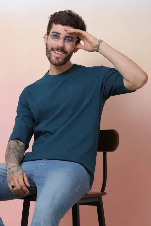 Halfsleeve Indigo 200 GSM Pure Cotton Plian T-shirt