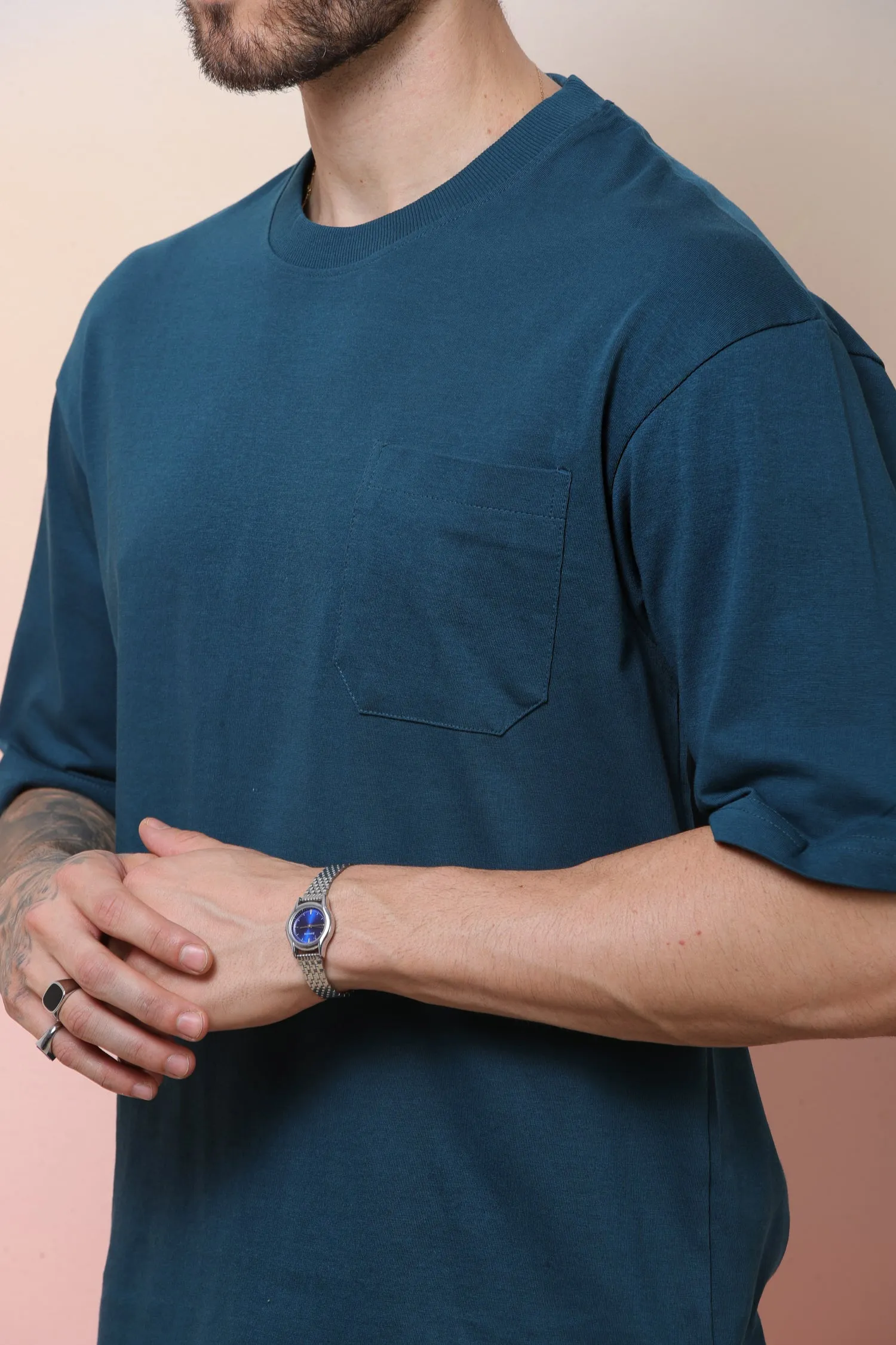 Halfsleeve Indigo 200 GSM Pure Cotton Plian T-shirt