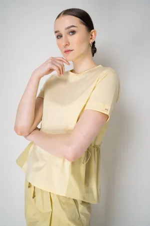 Herno T-Shirt with Cinched Taffeta Back in Yellow